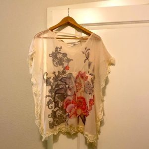Beautiful Blouse Color light beige-pink-black